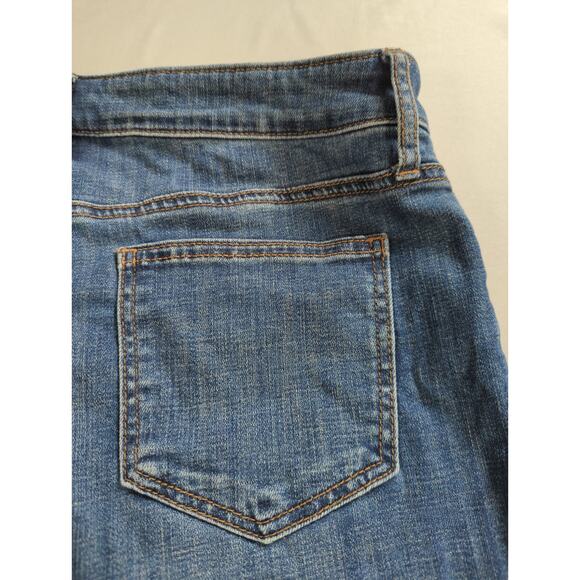 So Slimming Girlfriend Jeans 18R Embroidered Floral Slim Ankle Stretch Blue - Picture 13 of 16